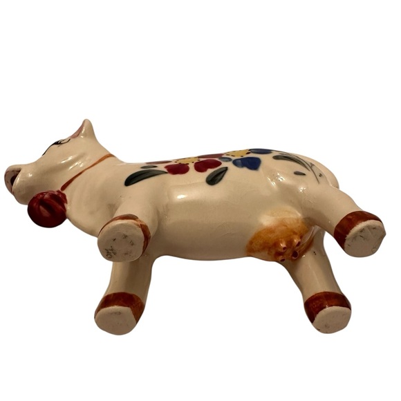 Ceramic Cow Creamer Pitchers Set of 2 Hand Painted Floral Farmhouse Home Decor - Picture 11 of 12